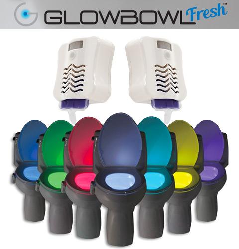 GlowBowl Fresh 2-Pack - Motion Activated Toilet Nightlight with Air Freshener