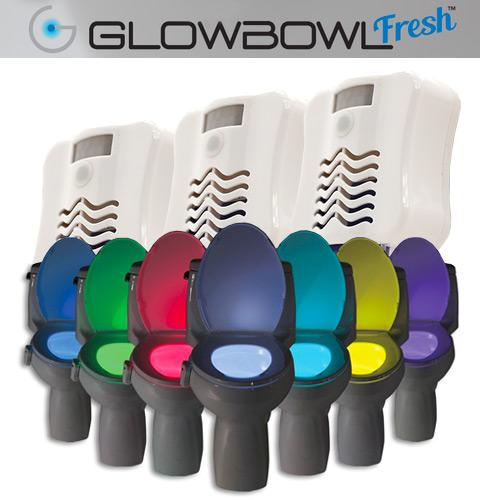 GlowBowl Fresh 3-Pack - Motion Activated Toilet Nightlight with Air Freshener